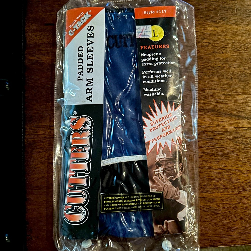 Original Cutters football padded arm sleeves with C-Tack